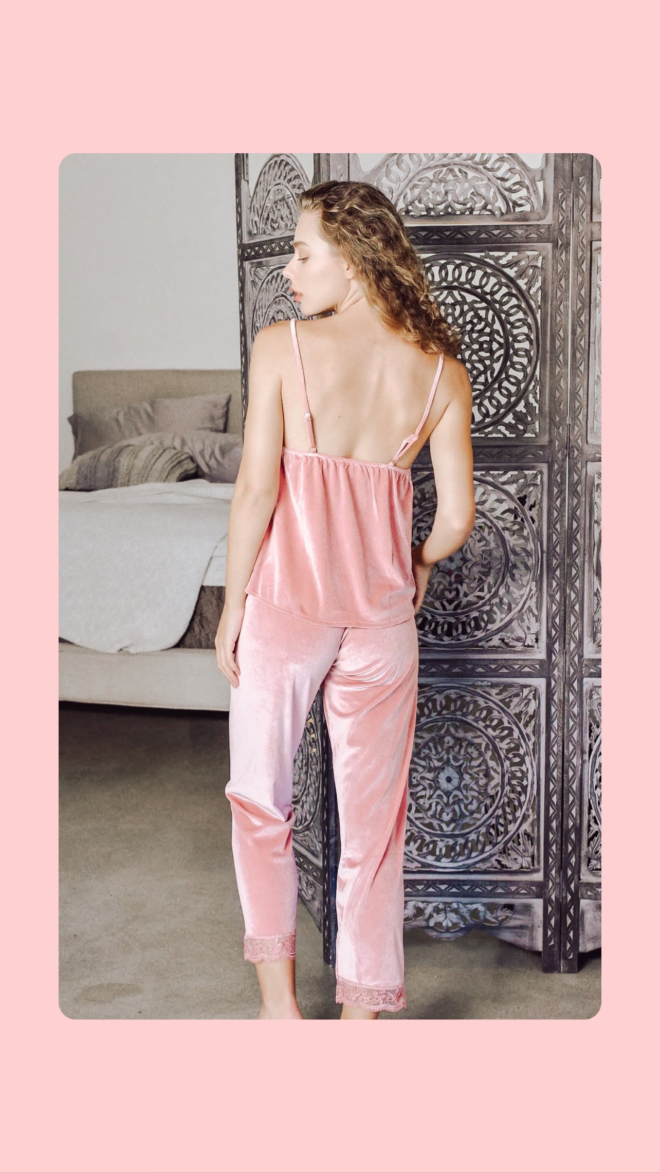 Pink Velvet Velour Dreamy Pajama Set