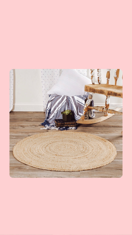 Harlow Jute Rug w/ Pad 3ft Round