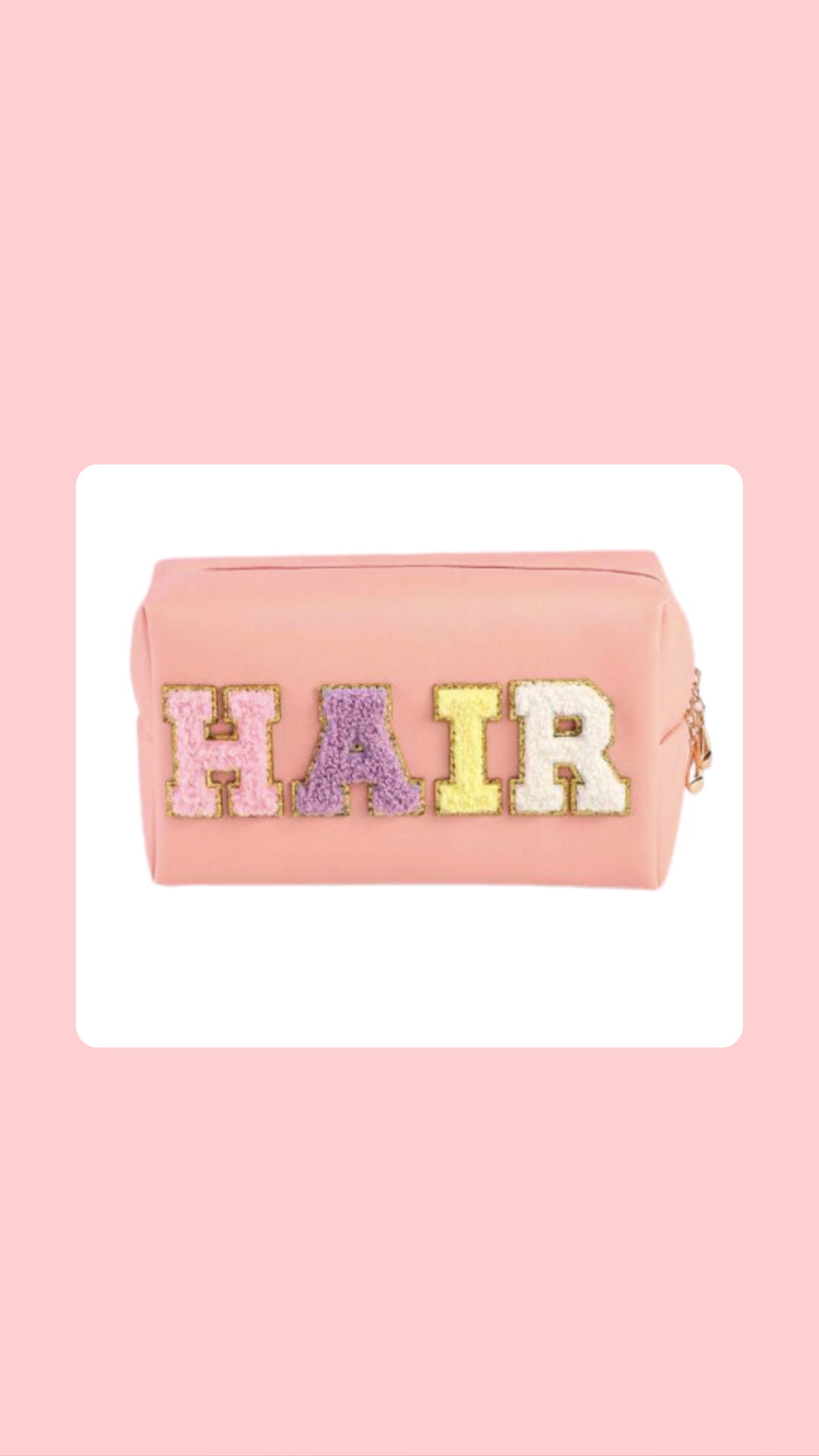 Travel Makeup Bag - Hair Letter Pouch