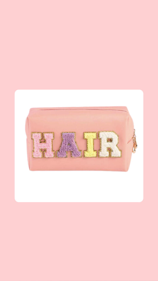 Travel Makeup Bag - Hair Letter Pouch